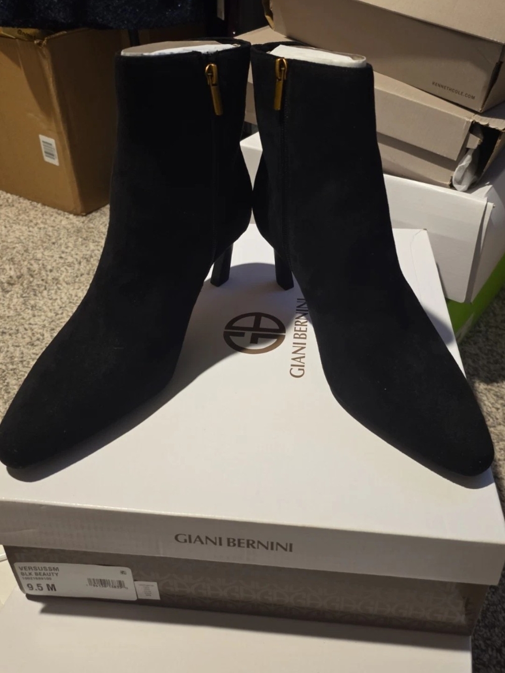 Giani Bernini Black Suede Pointed Toe Ankle Booties